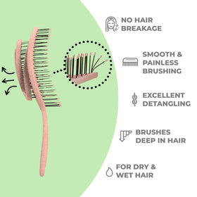 Ninabella spiral head close-up demonstrating adaptive spring mechanism, gentler detangling