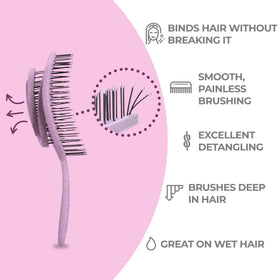 Ninabella spiral spring head closeup demonstrating flexible detangling action