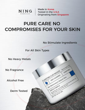 NING DERMOLOGIE open jar revealing smooth mud texture and hydration