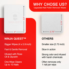 NINJA QUEST individually wrapped pads stacked to show hygiene and travel-friendly sealing