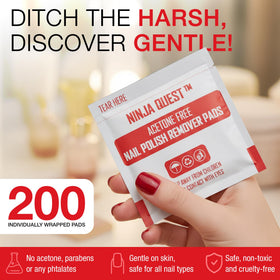 NINJA QUEST single foil sachet emphasizing leak-proof portability