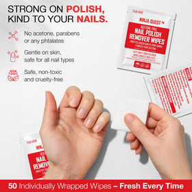 NINJA QUEST single wipe unwrapped displaying large size and ready-to-use convenience