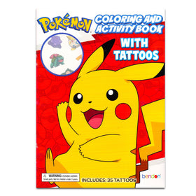 Nintendo Pokemon kids wearing various temporary tattoos, fun party benefit