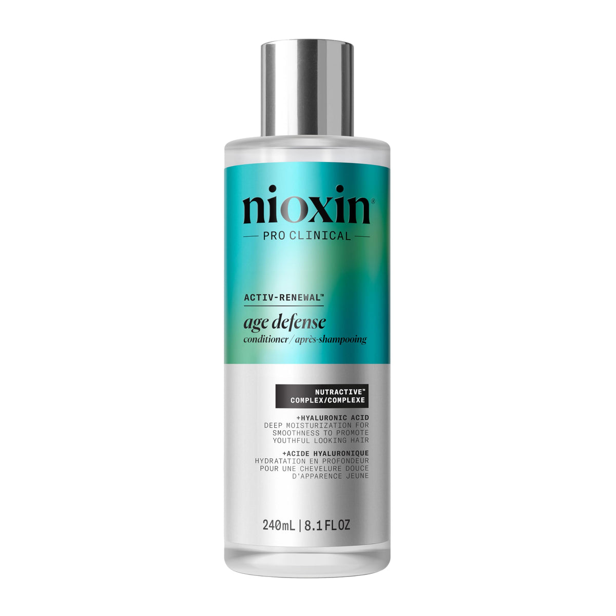 NIOXIN bottle front view showing label and compact size for easy storage