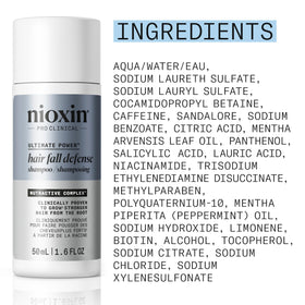 Nioxin Age Defense shampoo staged in bathroom showing daily routine convenience