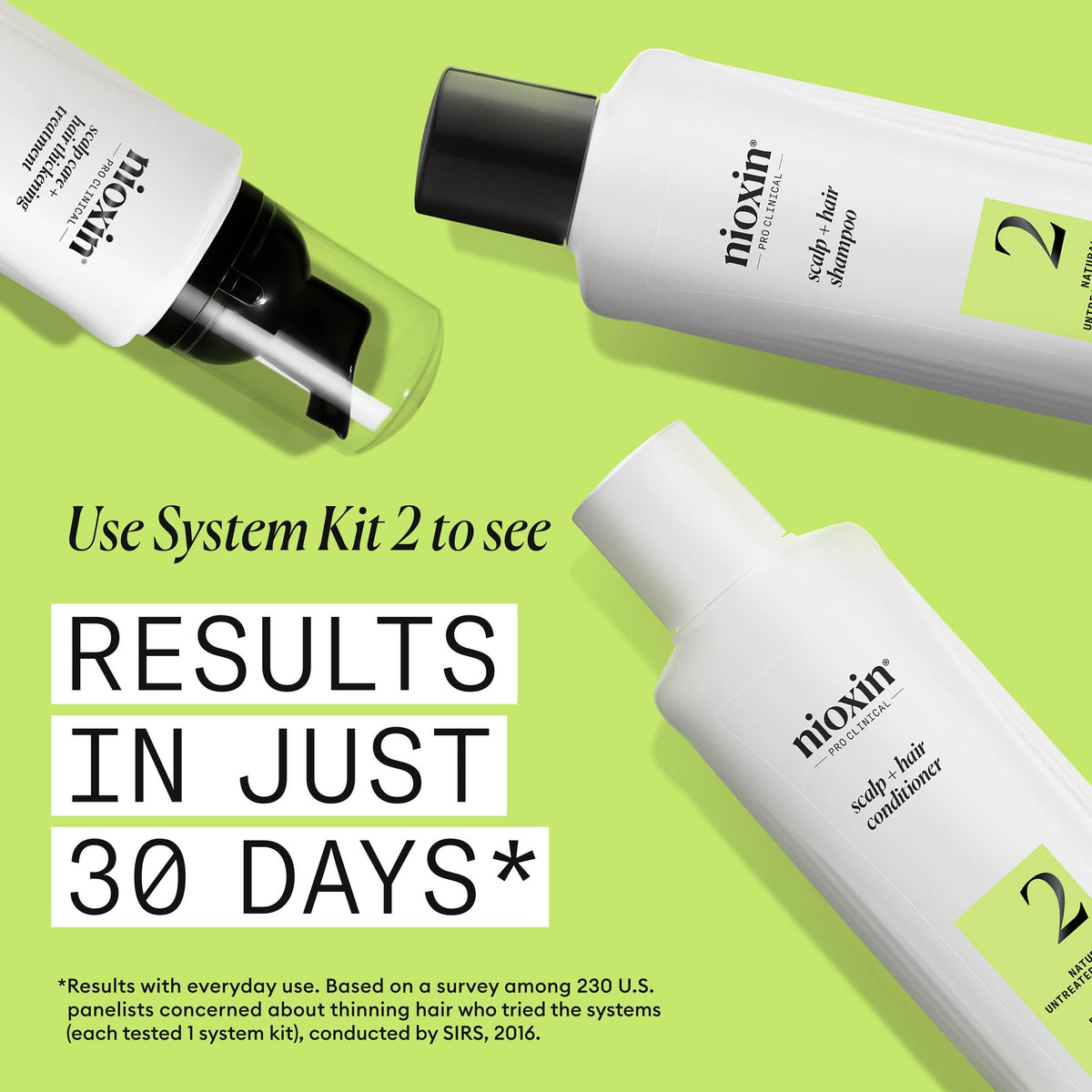 Nioxin application to scalp demonstrating targeted delivery and reduced breakage