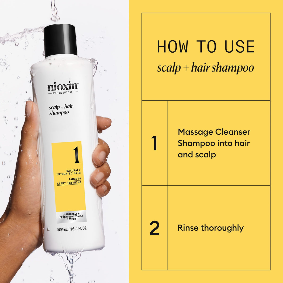 Nioxin before and after comparison demonstrating added volume and visible fullness