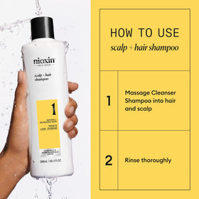Nioxin before and after comparison demonstrating added volume and visible fullness