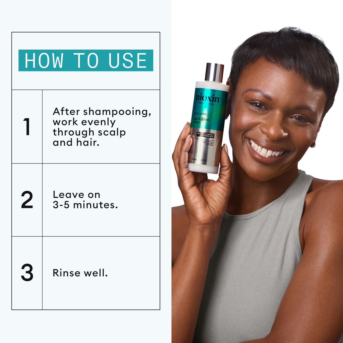 NIOXIN visual of hyaluronic acid concept emphasizing deep hydration benefit