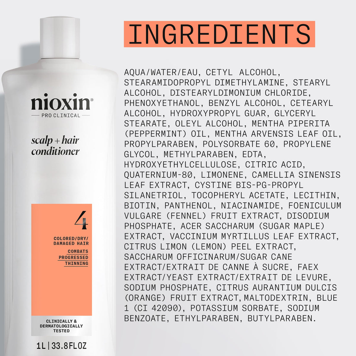 Nioxin conditioner applied to scalp demonstrating targeted conditioning