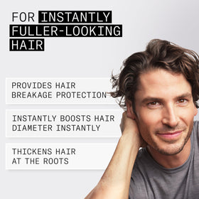 Nioxin Diamax being applied to roots demonstrating thicker-looking hair