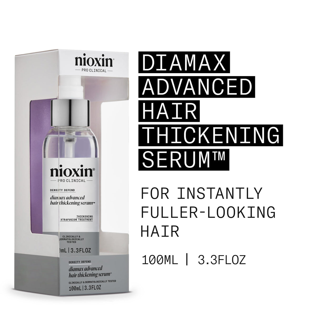 Nioxin Diamax pump dispensing serum for precise daily application benefit