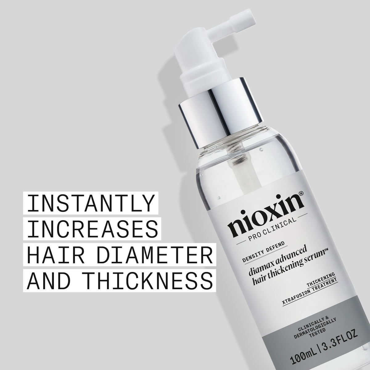 Nioxin Diamax close-up of lightweight serum texture for non-greasy feel