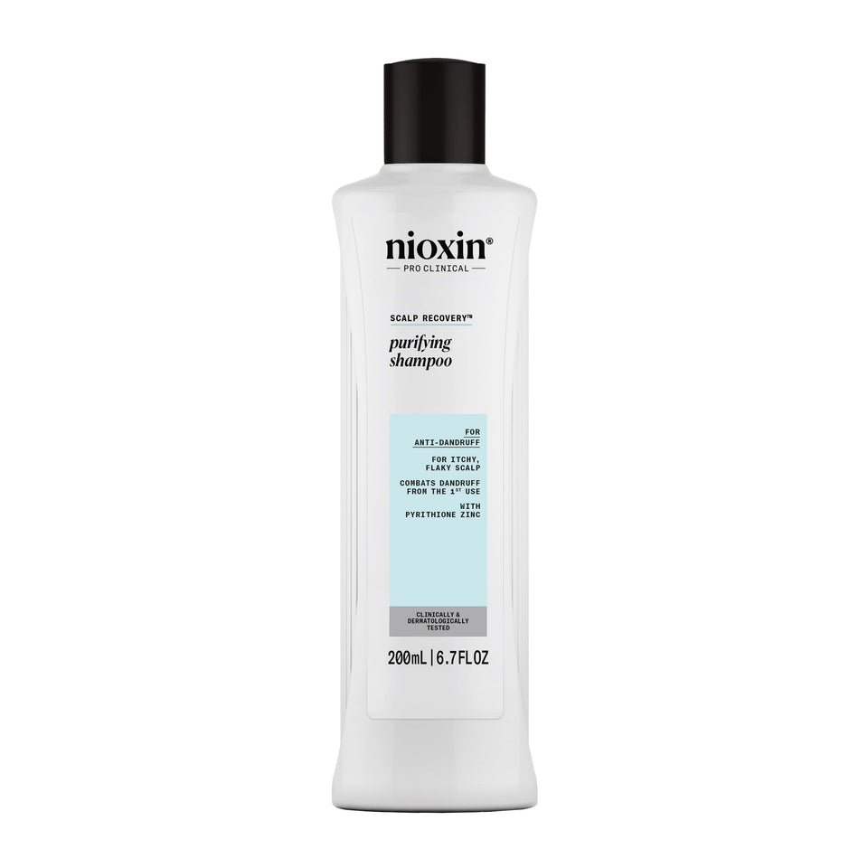 Nioxin front bottle showing label and product benefit of dandruff control