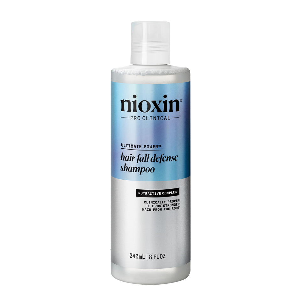 NIOXIN front packaging showing bottle and branding, clear product identification benefit