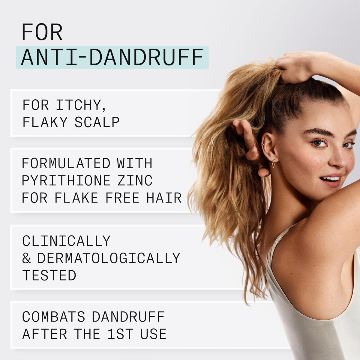 Nioxin label highlighting pyrithione zinc and green tea extracts benefits