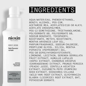 NIOXIN product label highlighting vitamin complex and protective ingredients