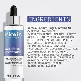 Nioxin bottle on bathroom shelf in lifestyle scene for nightly routine inspiration