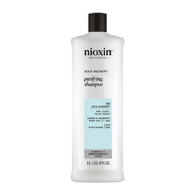 Nioxin bottle front view showing branding and soothing scalp benefits