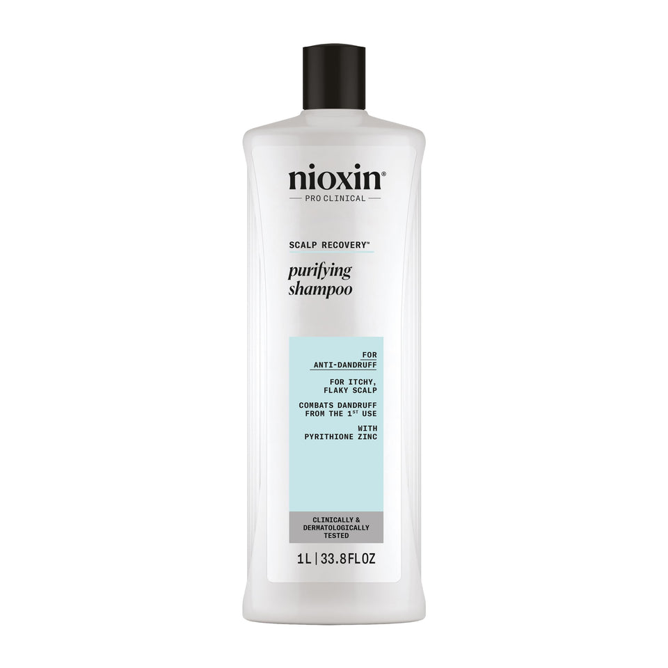 Nioxin bottle front view showing branding and soothing scalp benefits