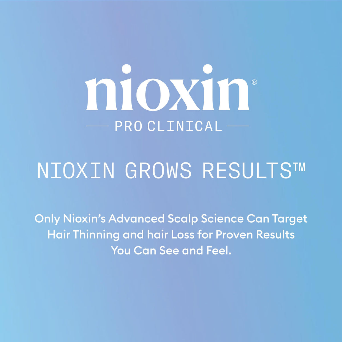 NIOXIN serum on hands showing quick absorption and no residue benefit