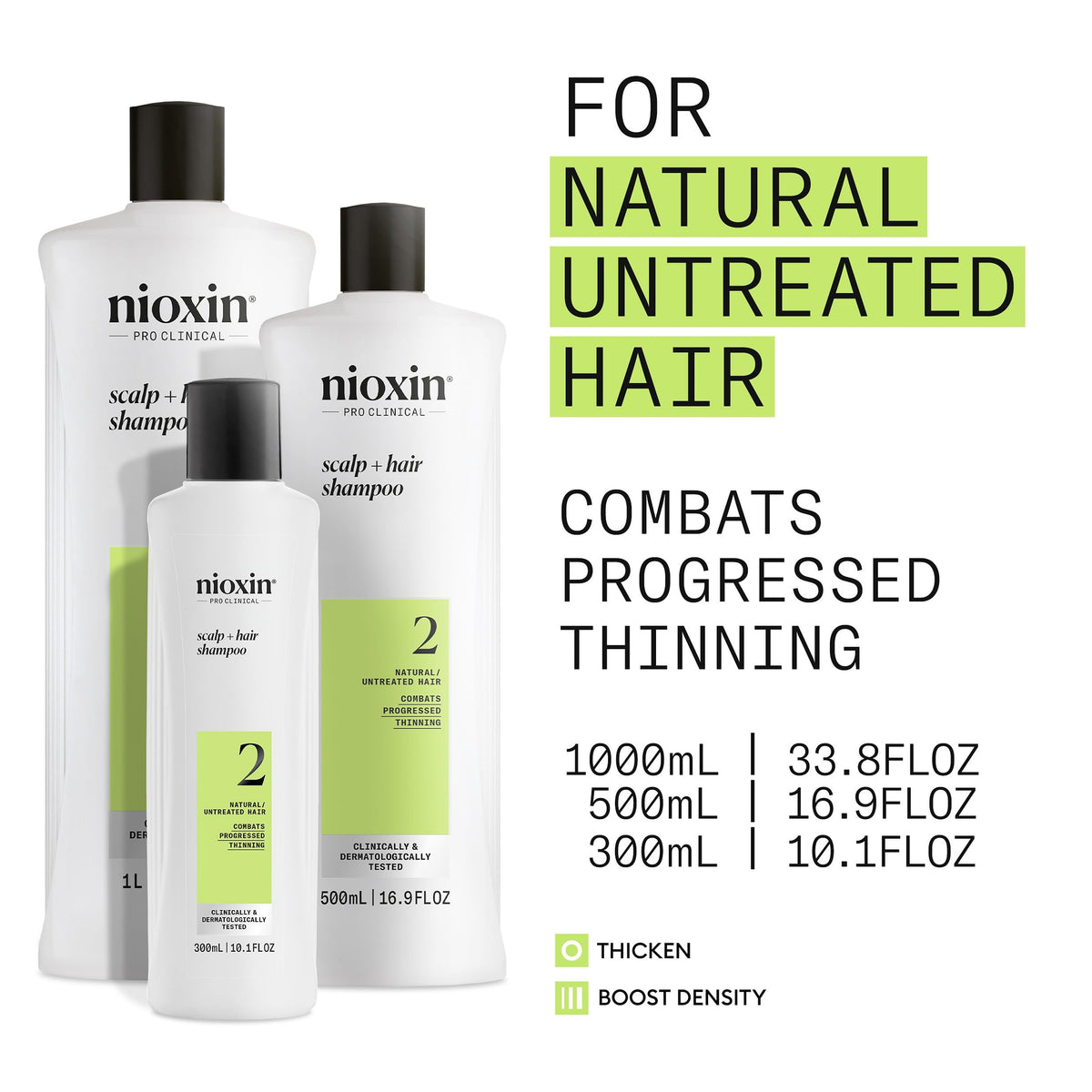 NIOXIN shampoo pouring to show recommended 1-minute lather benefit