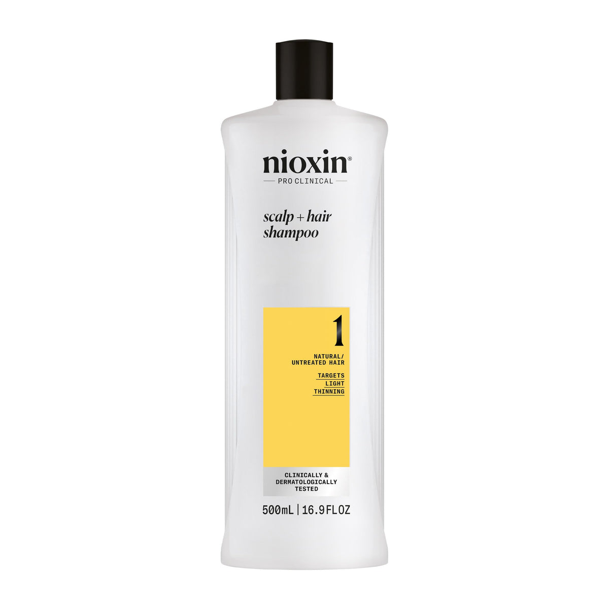 NIOXIN front bottle showing System 1 shampoo for fuller hair benefits