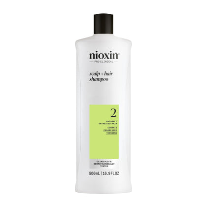 NIOXIN front bottle showing product and benefit of thicker-looking hair