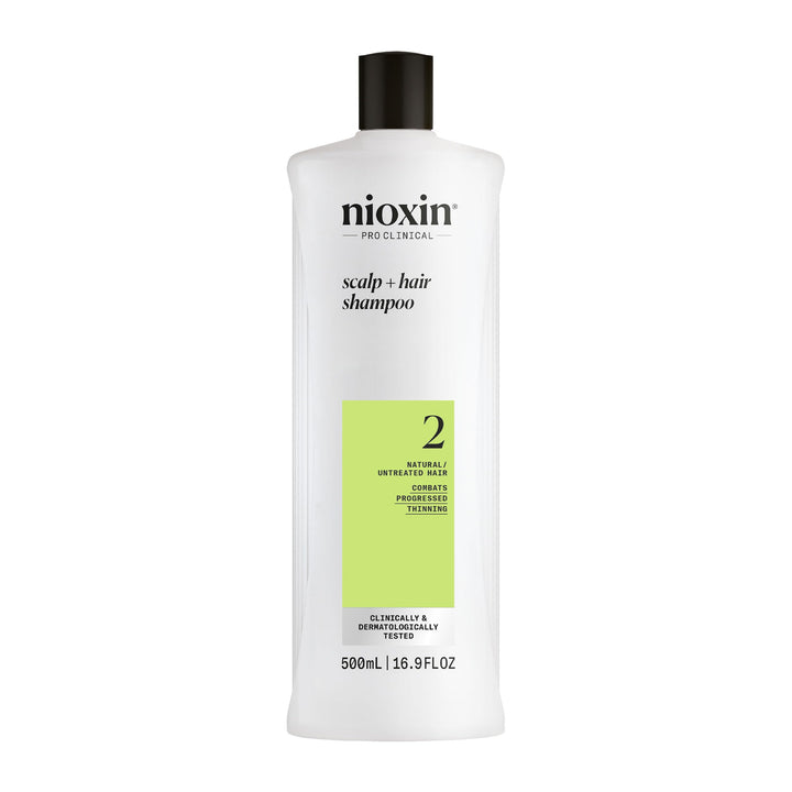 NIOXIN front bottle showing product and benefit of thicker-looking hair