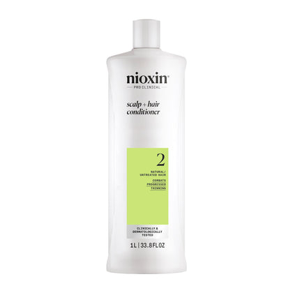 nioxin front bottle showing product and size for easy identification and shelf benefit