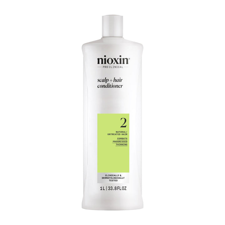 nioxin front bottle showing product and size for easy identification and shelf benefit