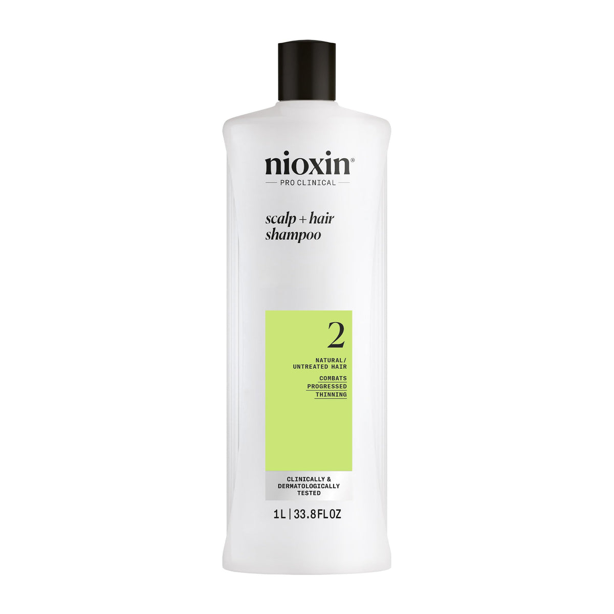 NIOXIN system 2 front bottle showing product and volume for clear identification and confidence