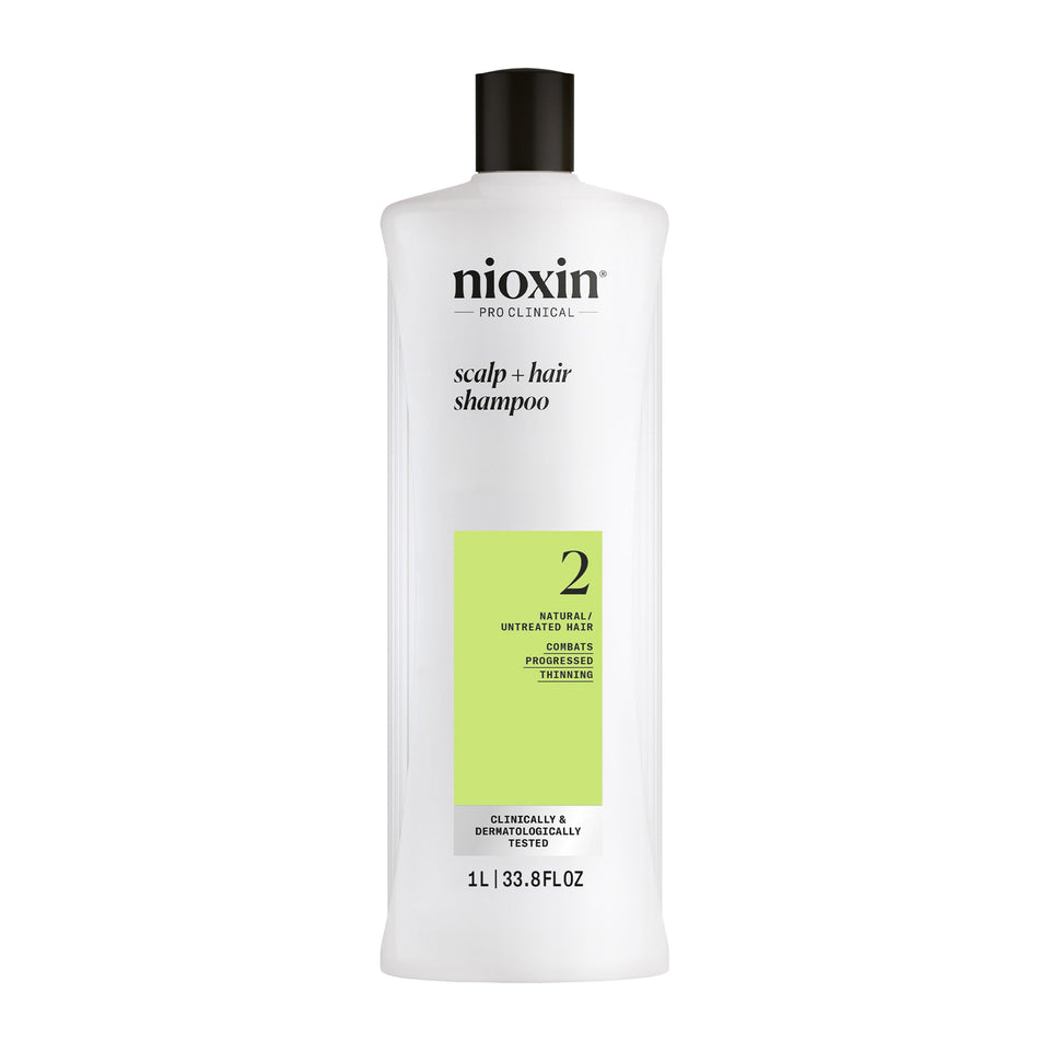 NIOXIN system 2 front bottle showing product and volume for clear identification and confidence