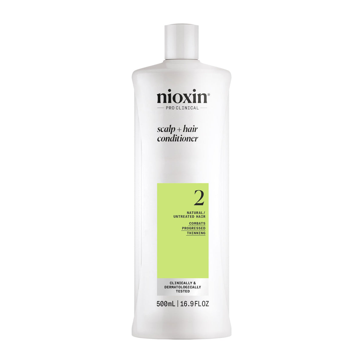 Nioxin System 2 front packaging showing bottle and label benefit