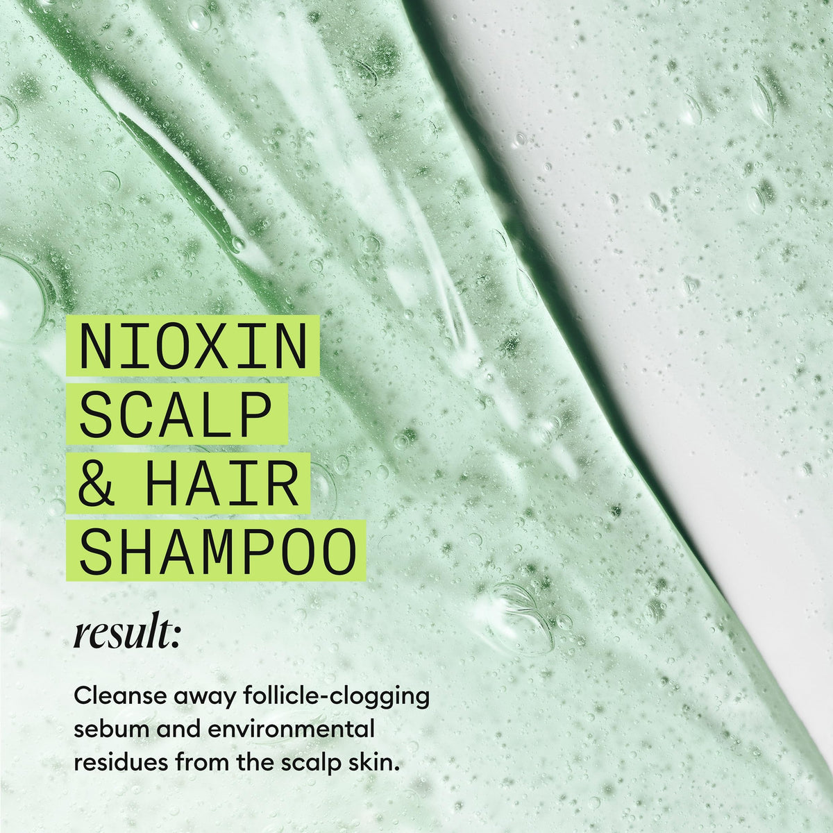 Nioxin pump dispensing product into palm to show convenient application control
