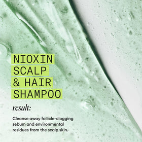 Nioxin pump dispensing product into palm to show convenient application control