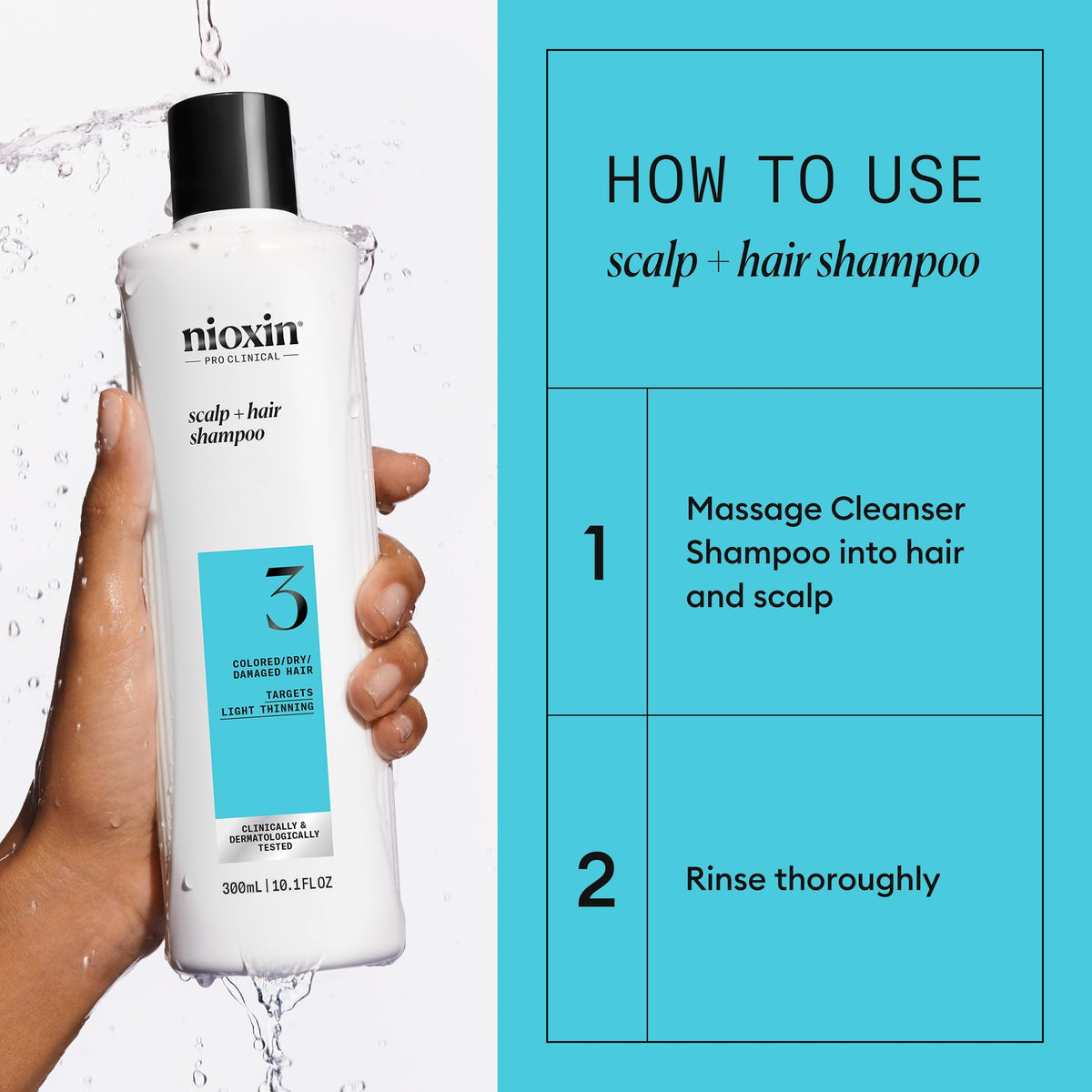 NIOXIN conceptual before and after visualization showing thicker appearance