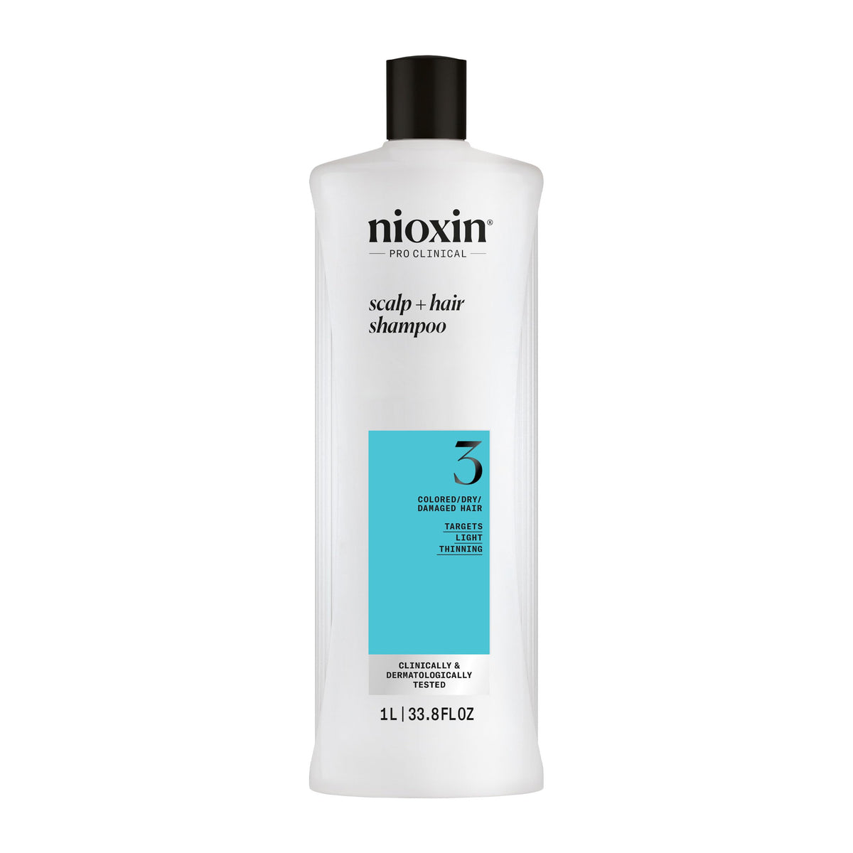 Nioxin front bottle showing product and size for convenient daily use