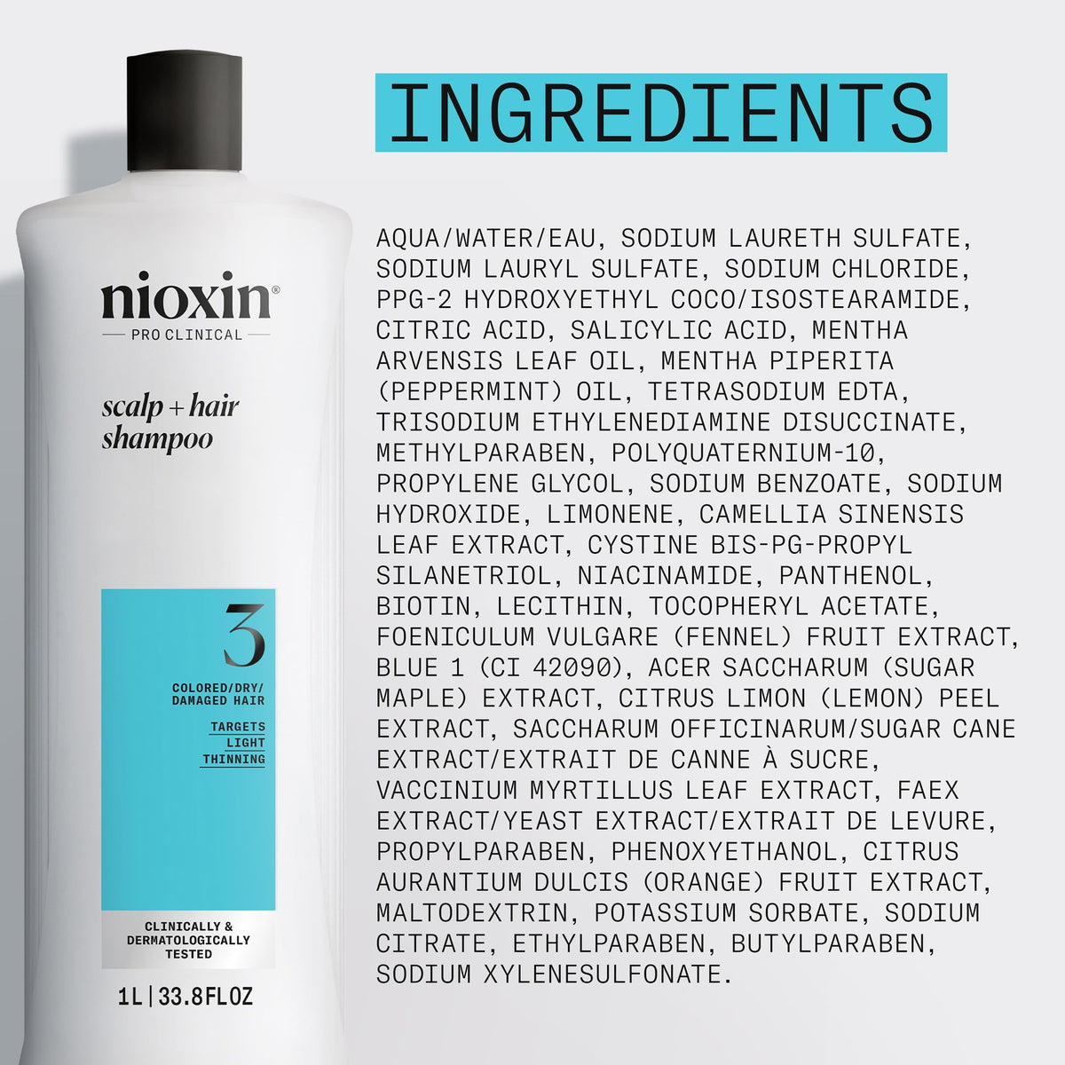 Nioxin botanicals and ingredients display showing nourishing benefits
