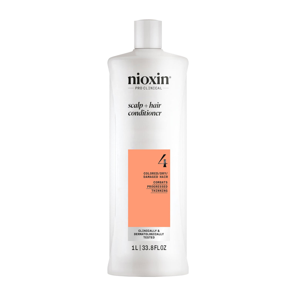 Nioxin System 4 front bottle showing product and size benefit