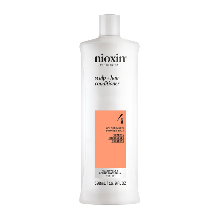 Nioxin System 4 front packaging showing bottle and brand benefit