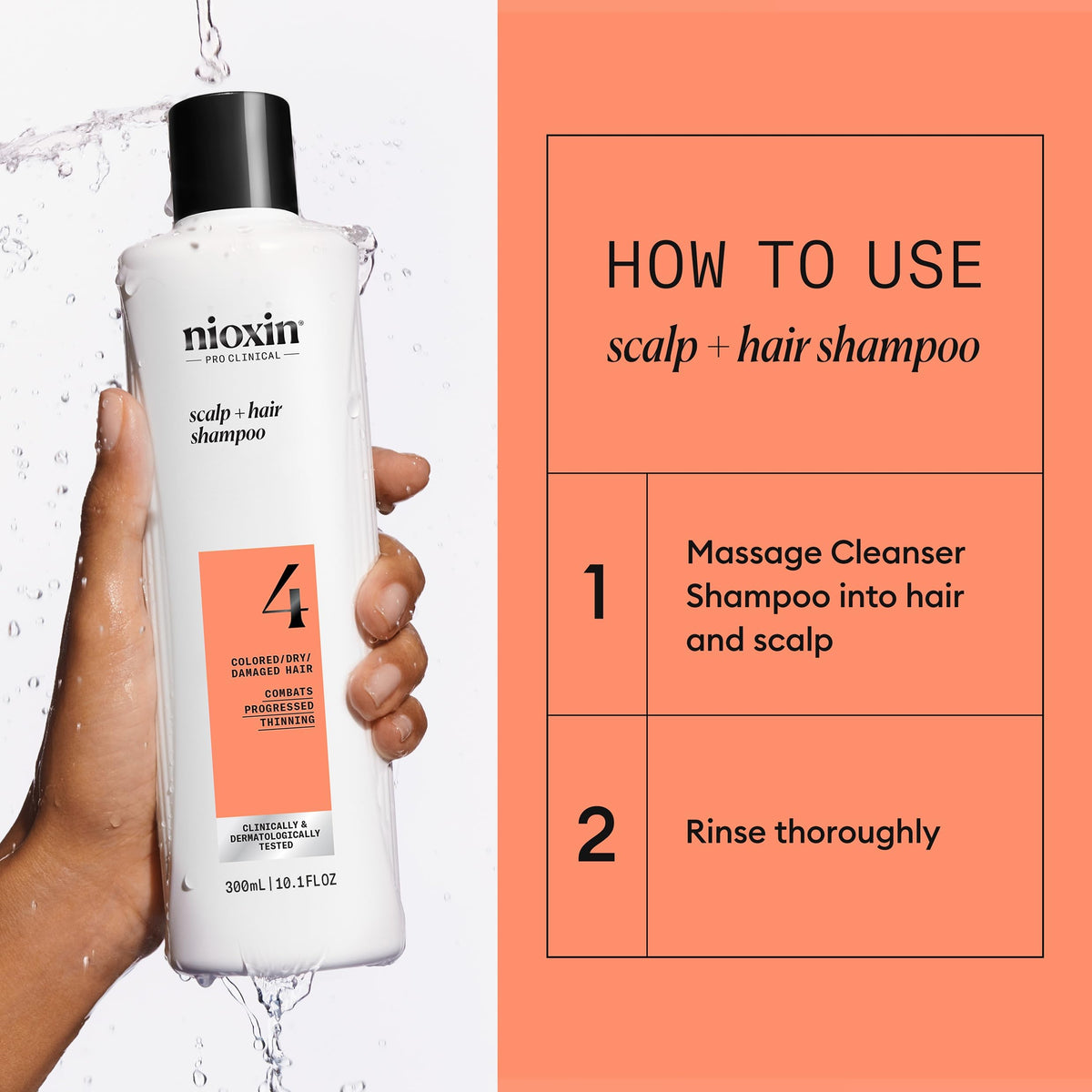 nioxin in shower use demonstrating routine application and buildup removal