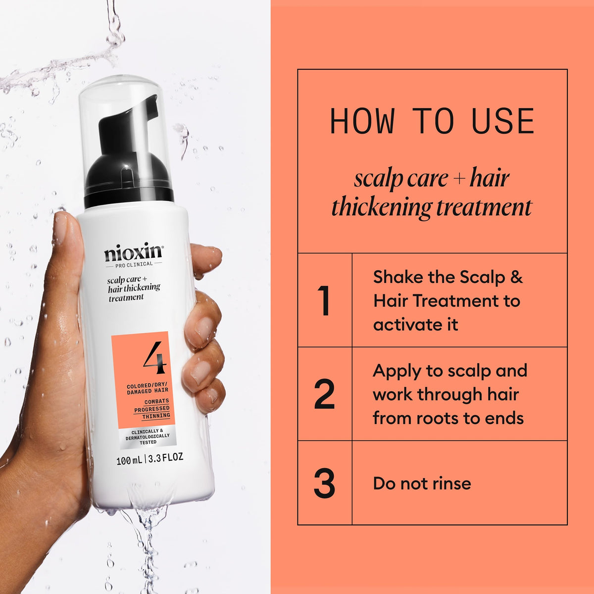 Nioxin label close-up highlighting key ingredients and scalp benefits