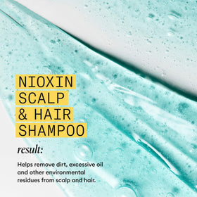 Nioxin system 1 bottles beside a ruler for size comparison showing 33.8 fl oz capacity