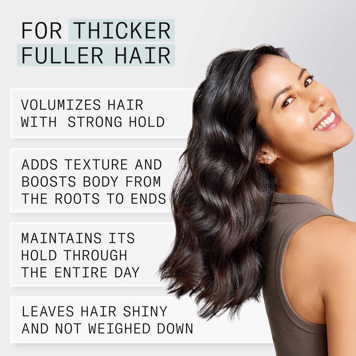 Nioxin textured roots after application demonstrating added lift and fuller-looking hair for styling benefit