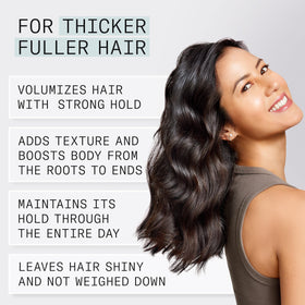 Nioxin textured roots after application demonstrating added lift and fuller-looking hair for styling benefit