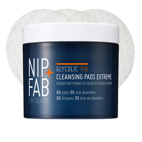 Nip+Fab tub front view showing packaging and 60-count, convenient nightly resurfacing
