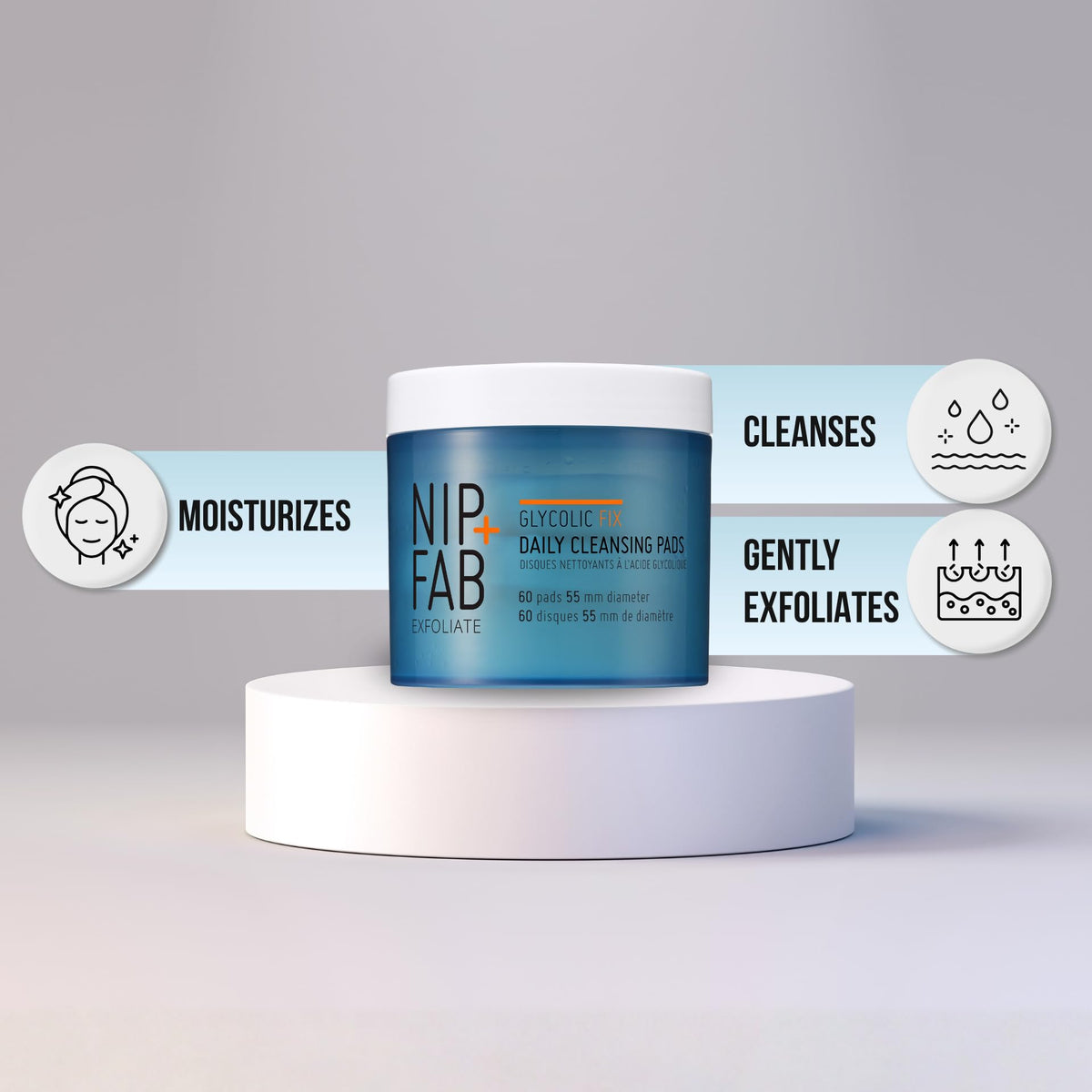 NIP+FAB hyaluronic acid ingredient display emphasizing hydration and plumping benefit