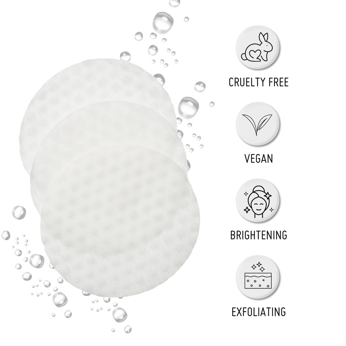 NIP+FAB pad close-up texture revealing soft biodegradable surface and gentle exfoliation