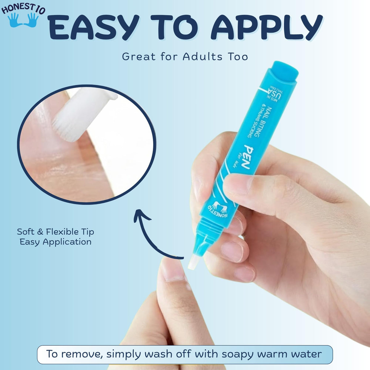 Nipit Honest10 application demo on child showing quick drying deterrent